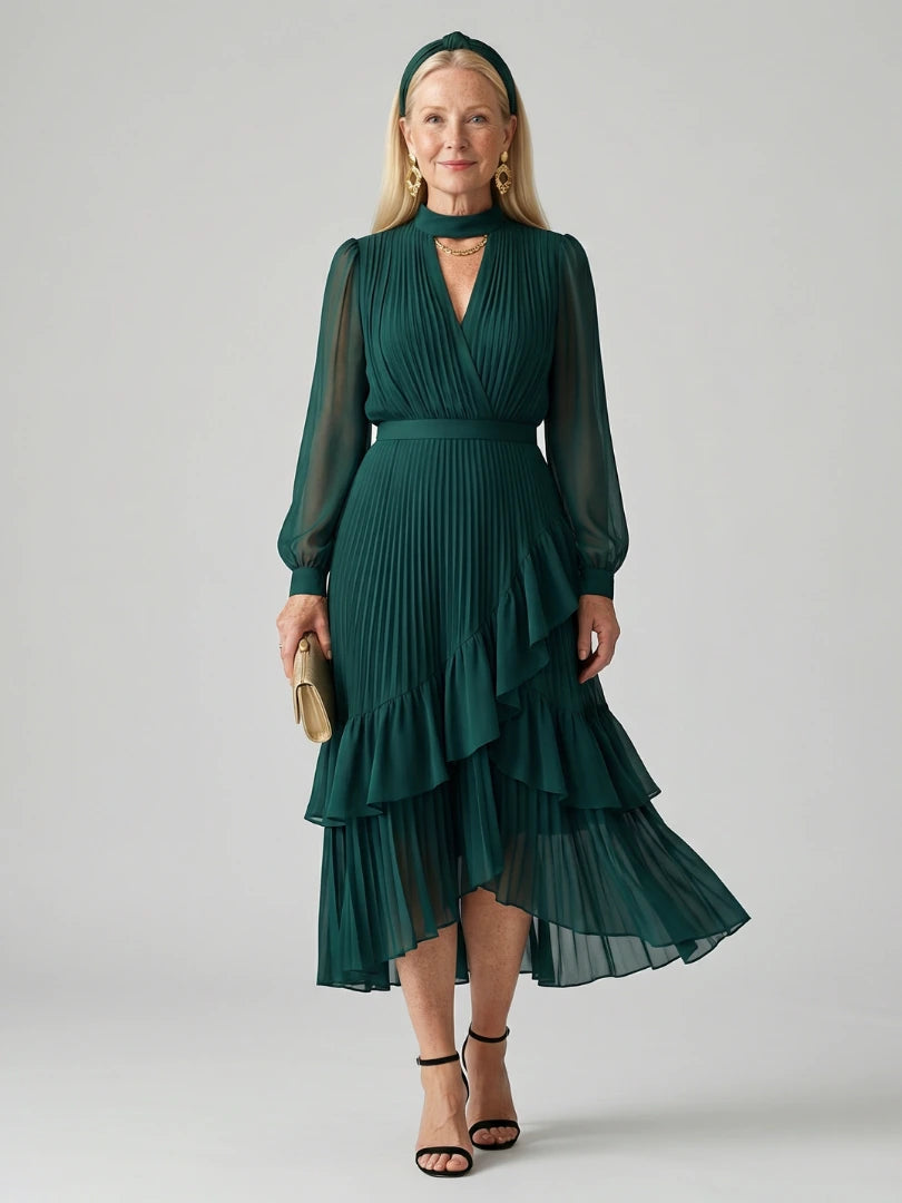 Aris | Fluid Drape Midi Dress