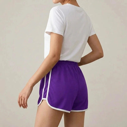 Drawstring Striped High Waist Sport Shorts