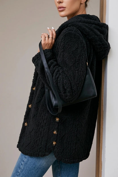 Women's Textured Button-Front Coat Relaxed Fit — variant_front