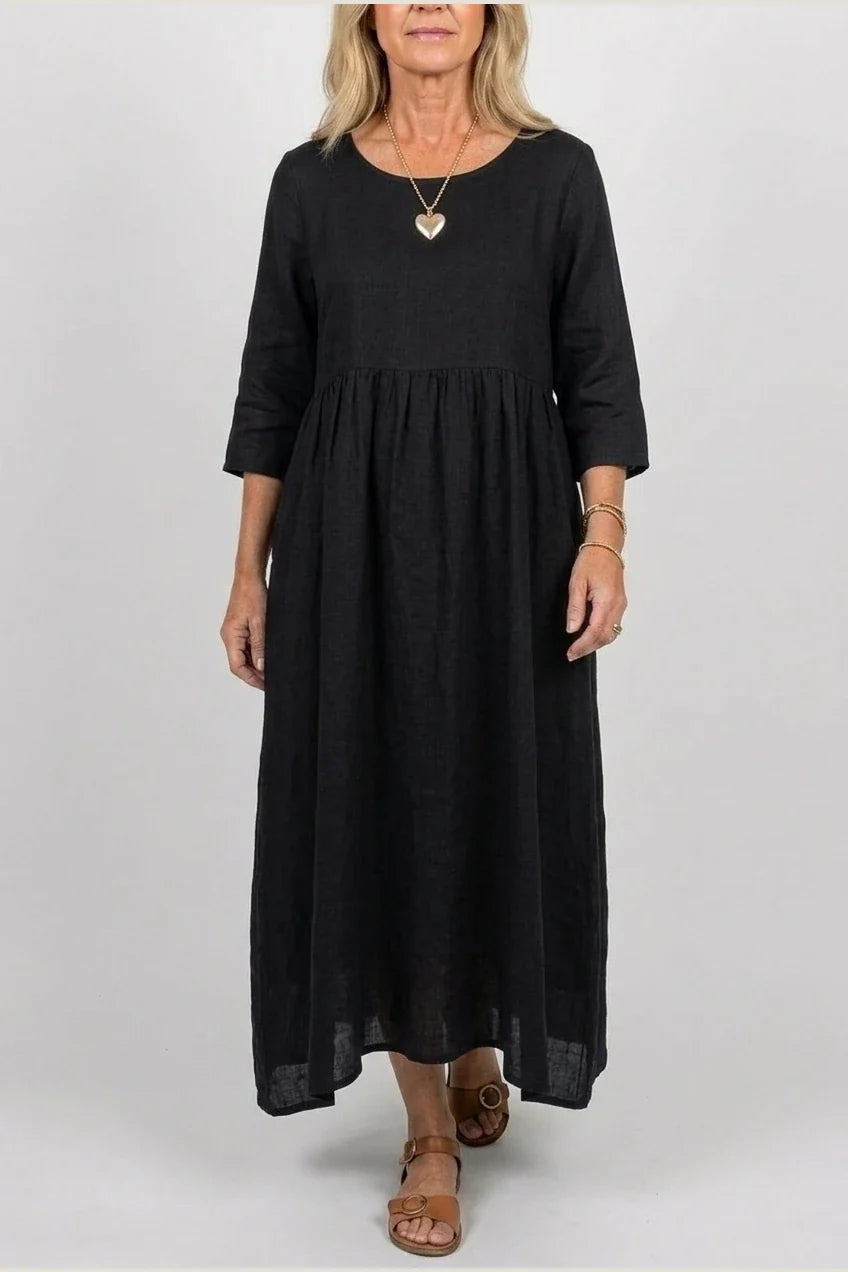 Beatrice | Three Quarter Sleeve Midi Dress — variant_front