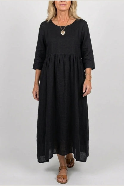 Beatrice | Three Quarter Sleeve Midi Dress — variant_front