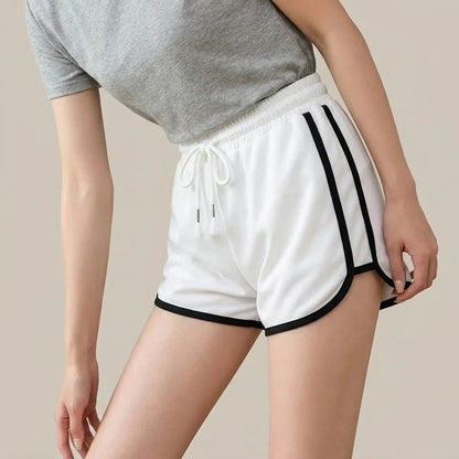 Drawstring Striped High Waist Sport Shorts