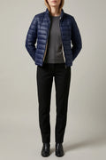 Cropped Quilted Puffer Jacket with Teddy Fleece Lining, Lightweight