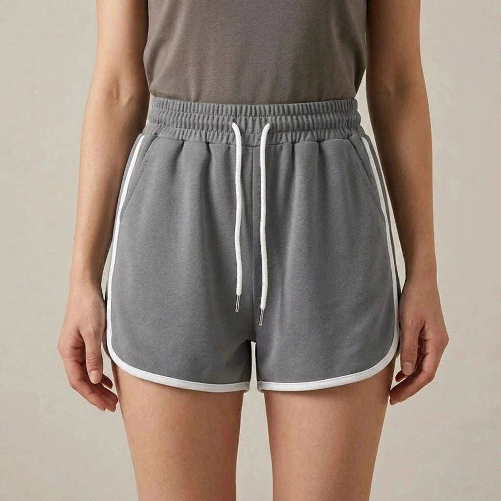 Drawstring Striped High Waist Sport Shorts