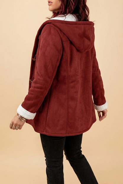 Cosy Hooded Sherpa Lined Jacket with Toggle Closure — variant_front