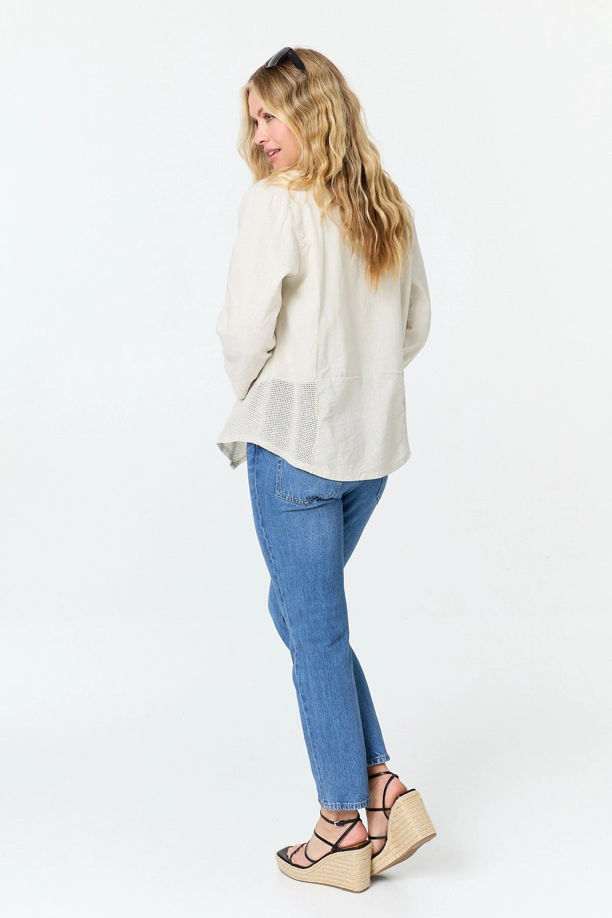 3/4 Sleeve Relaxed Waterfall Cardigan