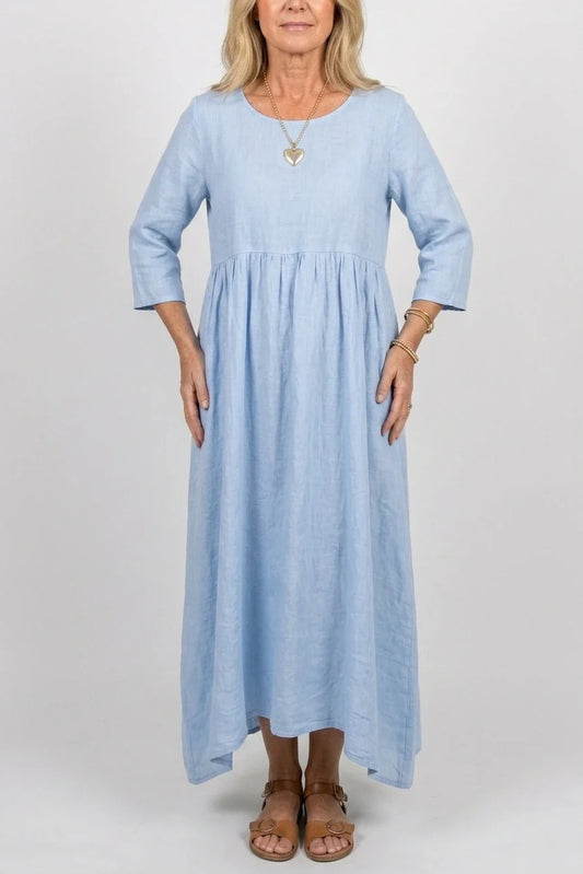 Beatrice | Three Quarter Sleeve Midi Dress — variant_front