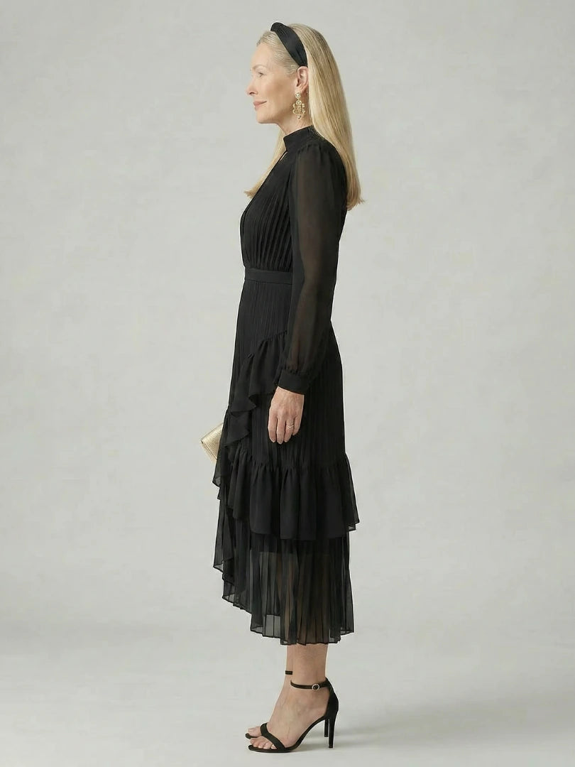 Aris | Fluid Drape Midi Dress