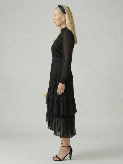 Aris | Fluid Drape Midi Dress