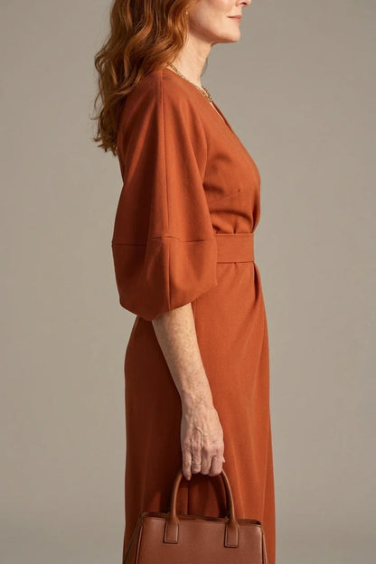 Beryl | Sculpted Waist Panel Midi Dress — variant_front