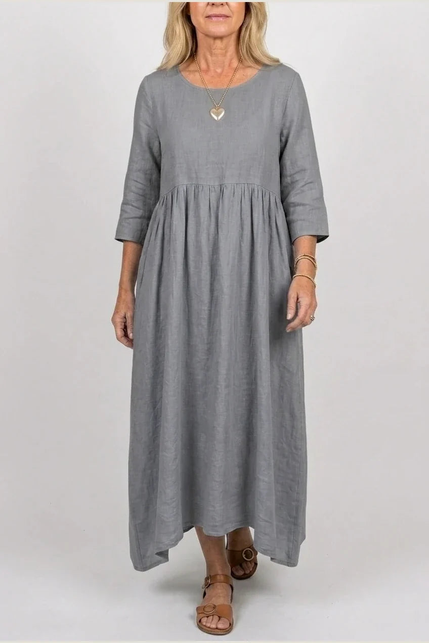 Beatrice | Three Quarter Sleeve Midi Dress — variant_front
