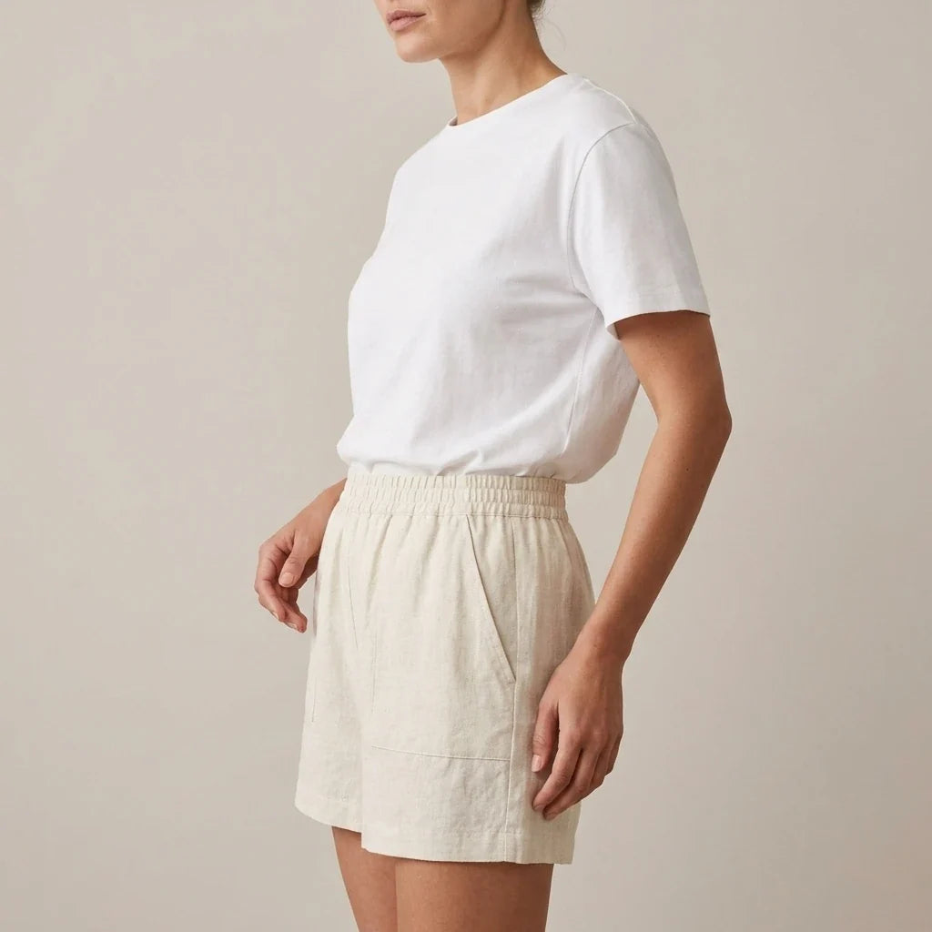 Bohemian Lace Trim Blouse with Swiss Dot Texture and V-Neckline — variant_front