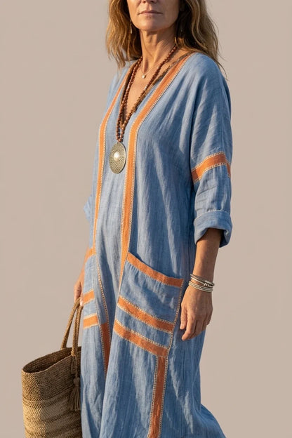 Avenor | V Neck Soft Structure Midi Dress — variant_front
