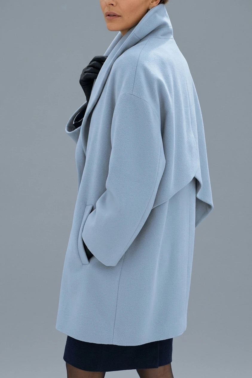 Women's Oversized Collar Coat Hip-Length Long Sleeve — variant_front
