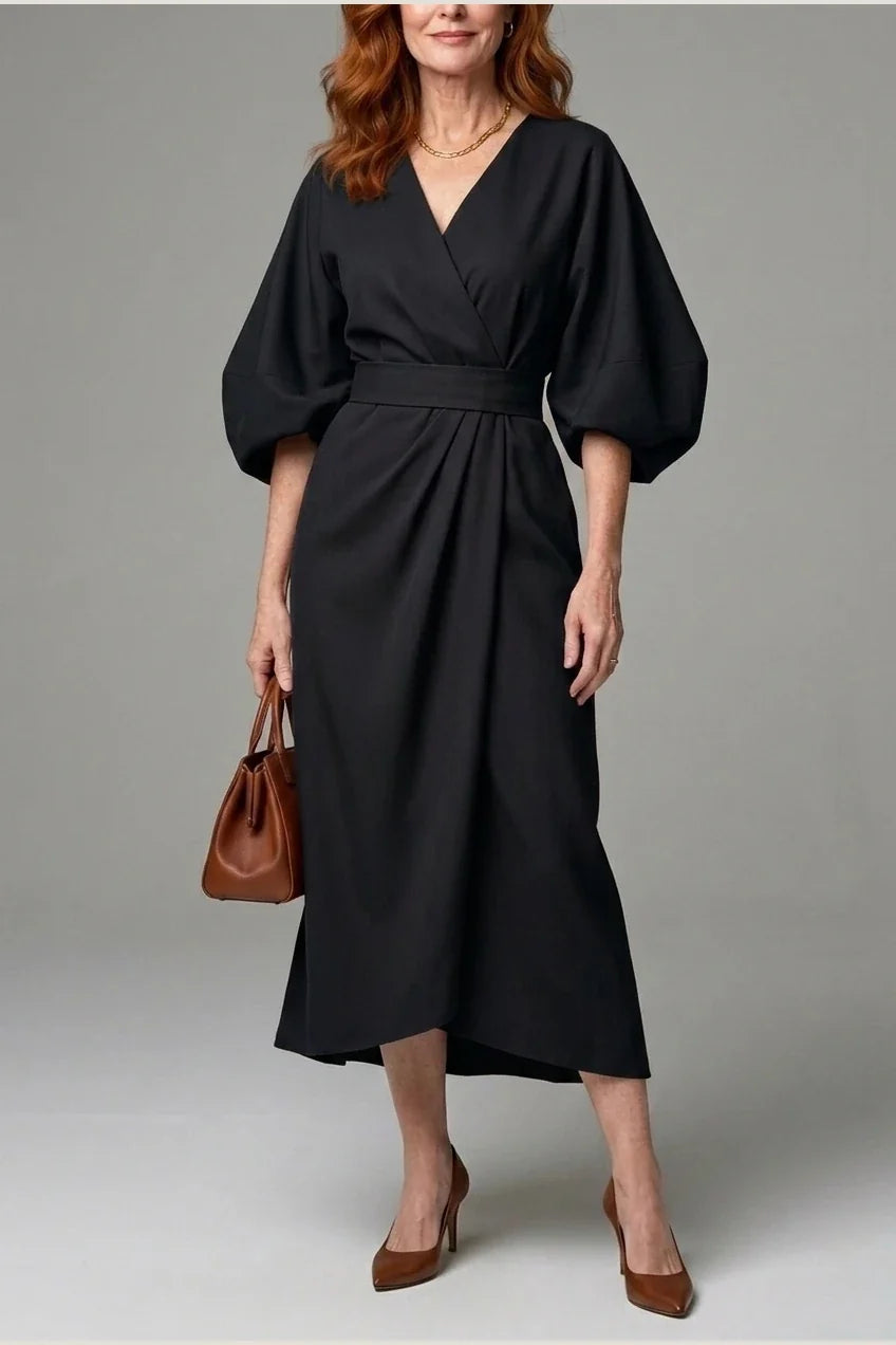 Beryl | Sculpted Waist Panel Midi Dress — variant_front