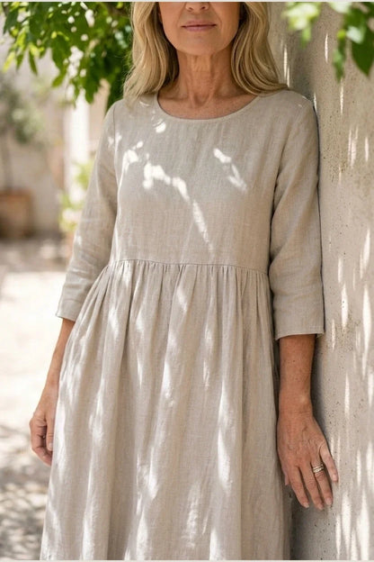 Beatrice | Three Quarter Sleeve Midi Dress — variant_front