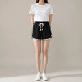 Drawstring Striped High Waist Sport Shorts