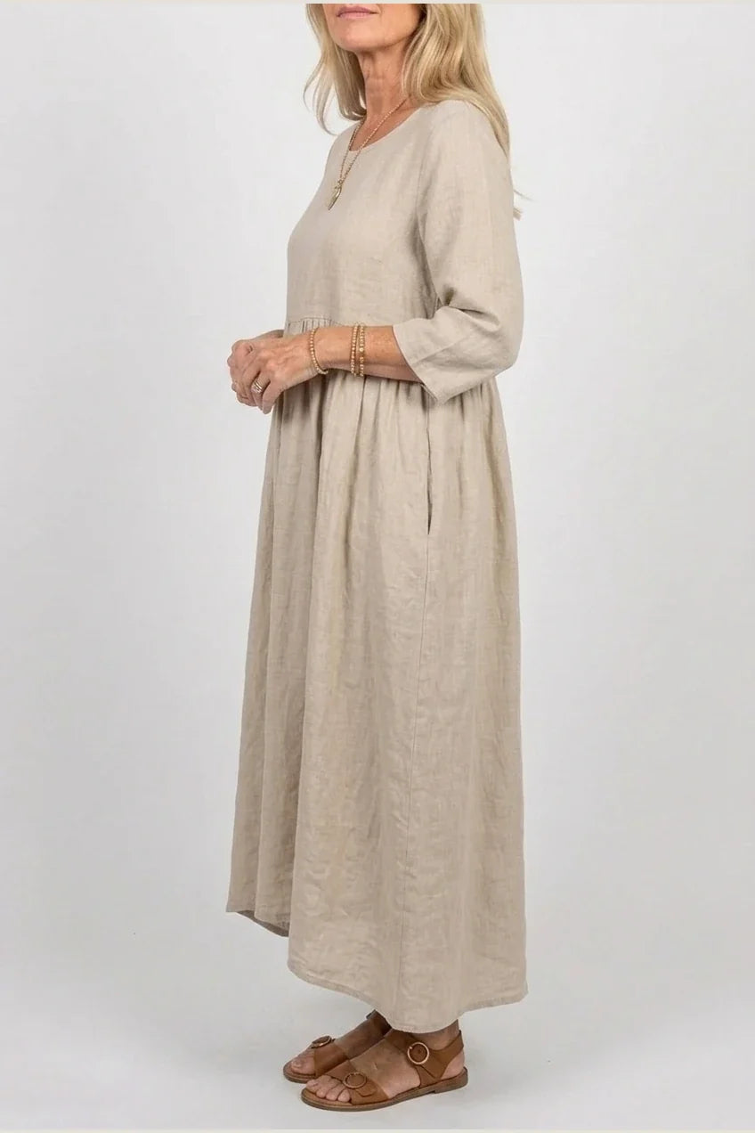 Beatrice | Three Quarter Sleeve Midi Dress — variant_front