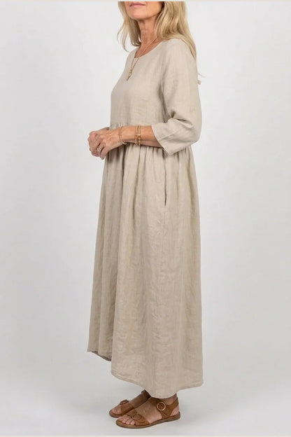 Beatrice | Three Quarter Sleeve Midi Dress — variant_front