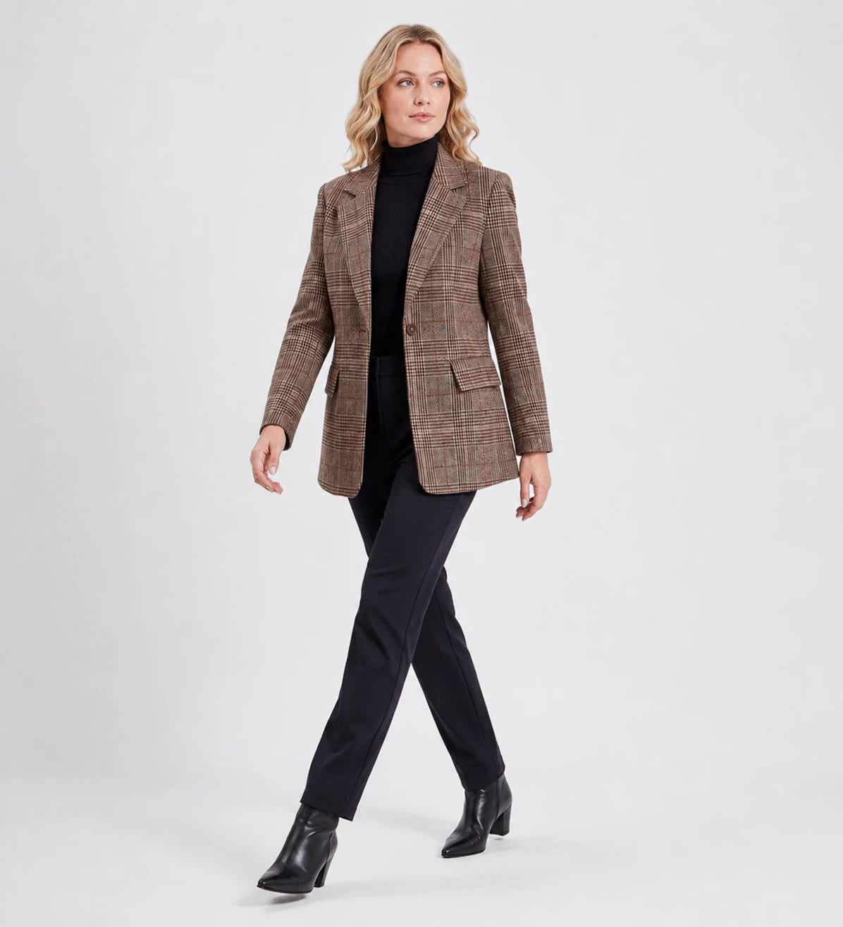 Check Longline Blazer for Women
