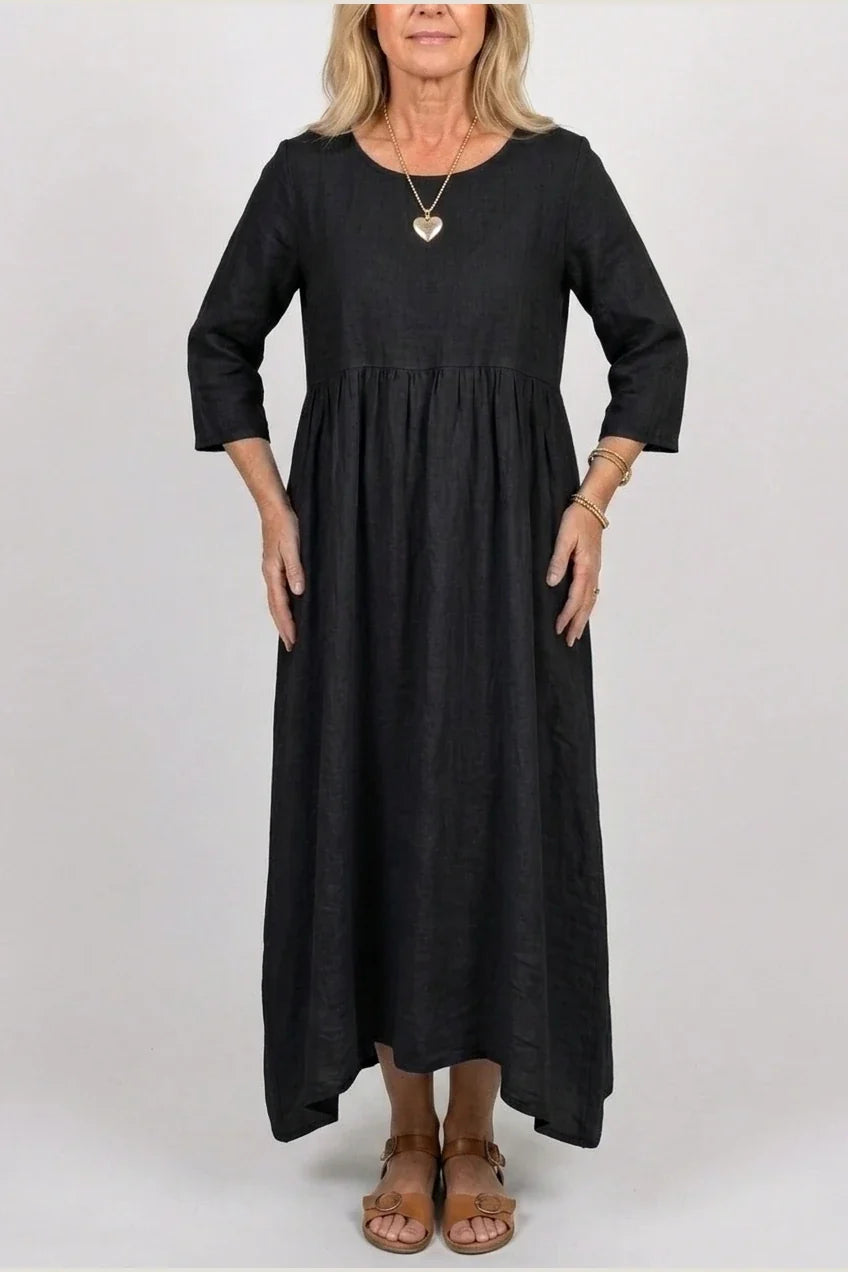 Beatrice | Three Quarter Sleeve Midi Dress — variant_front