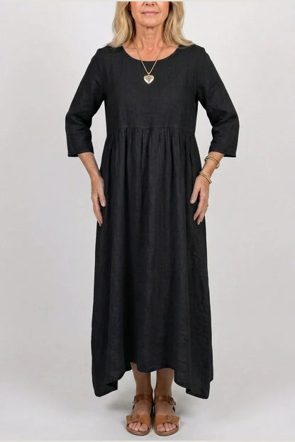 Beatrice | Three Quarter Sleeve Midi Dress — variant_front