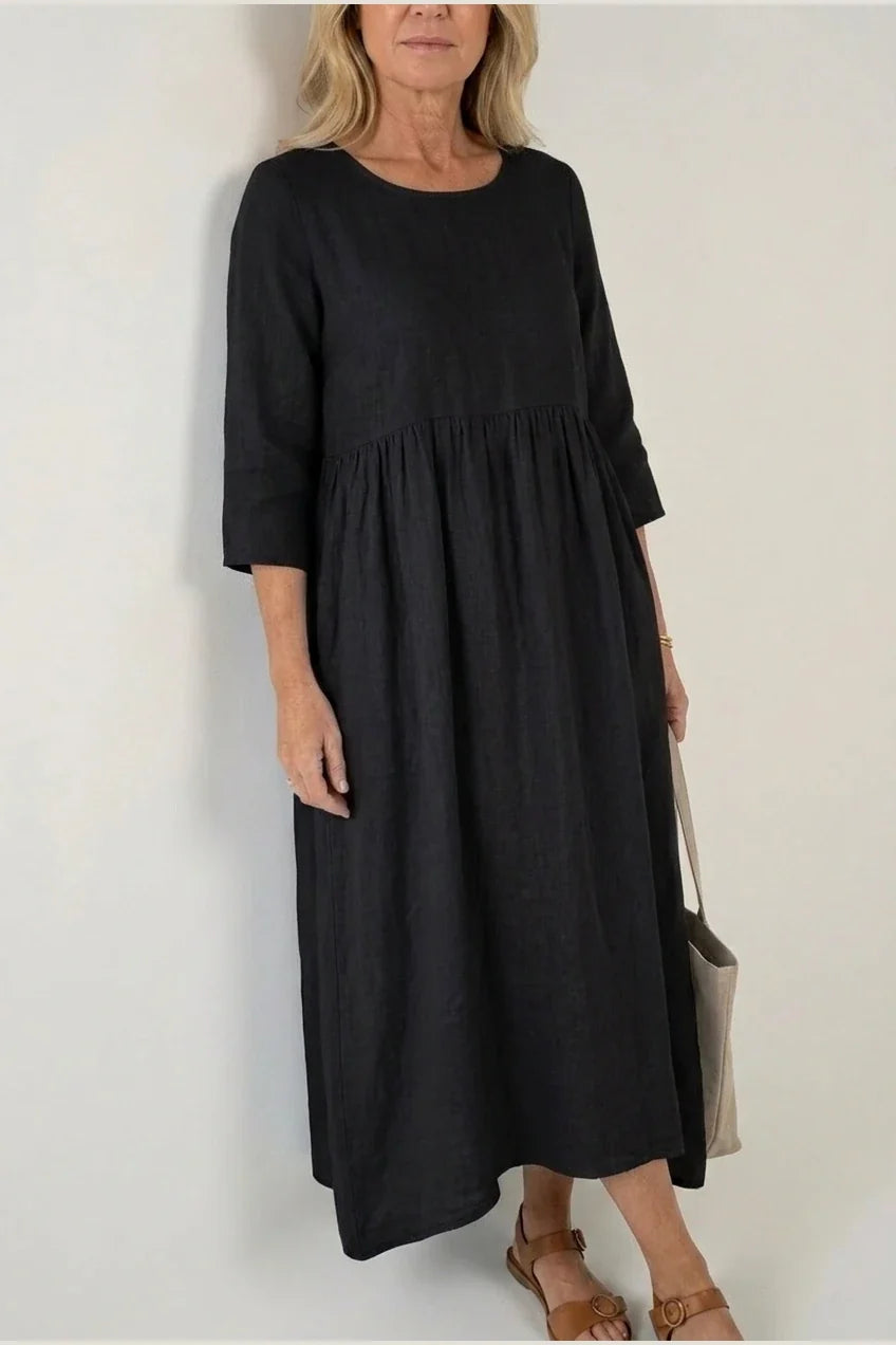 Beatrice | Three Quarter Sleeve Midi Dress — variant_front