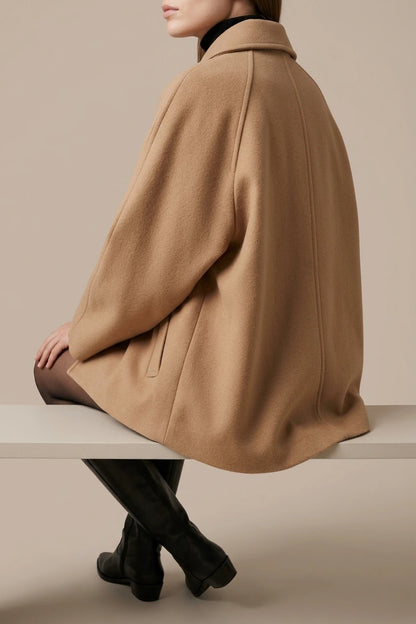 Women's Oversized Single-Breasted Wool Coat Short Fit — variant_front