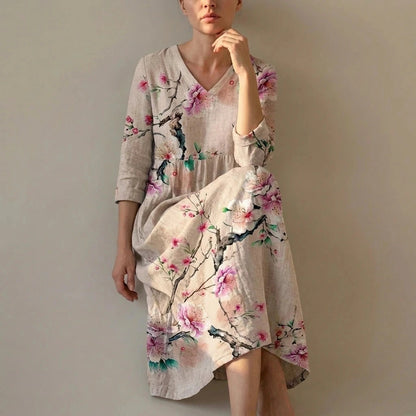 Floral V-Neck Lightweight Day Maxi Dress