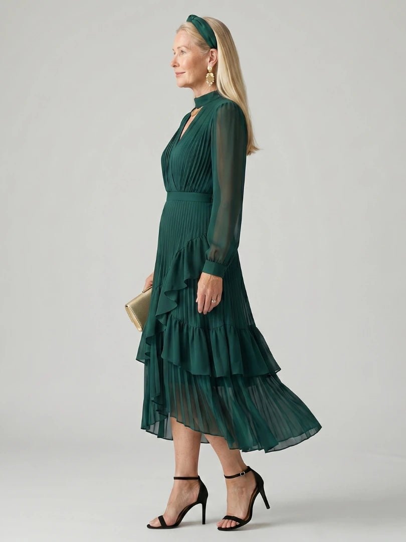 Aris | Fluid Drape Midi Dress