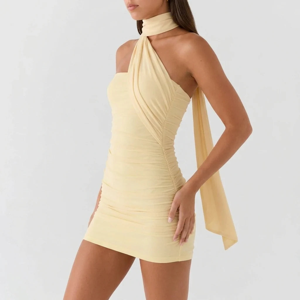 Breaking News Micro Mini Dress - Yellow — variant_front