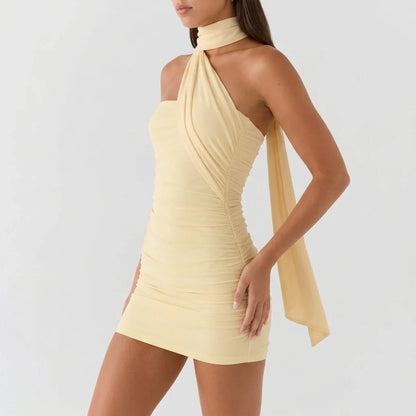 Breaking News Micro Mini Dress - Yellow — variant_front