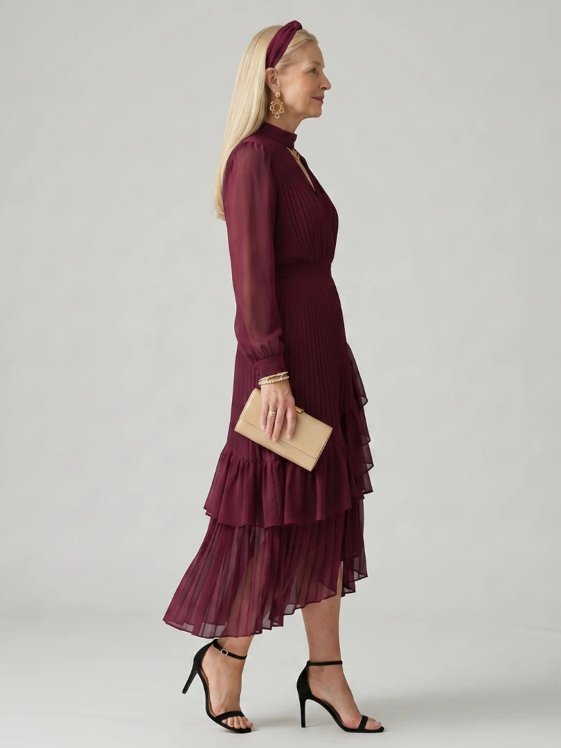 Aris | Fluid Drape Midi Dress