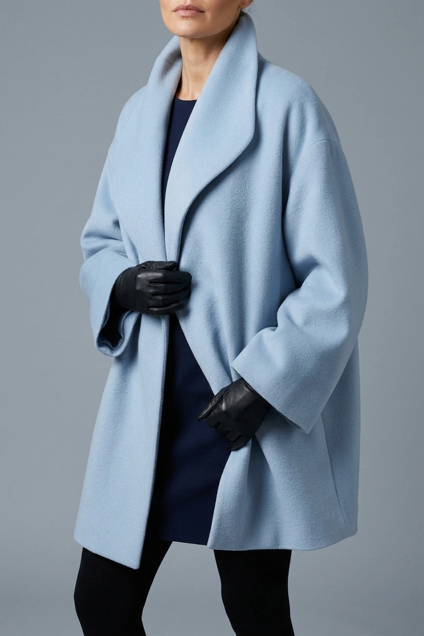 Women's Oversized Collar Coat Hip-Length Long Sleeve — variant_front