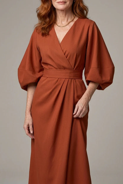 Beryl | Sculpted Waist Panel Midi Dress — variant_front