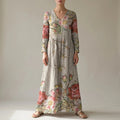 Floral V-Neck Lightweight Day Maxi Dress