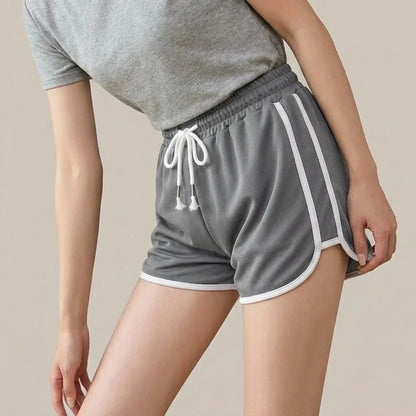 Drawstring Striped High Waist Sport Shorts