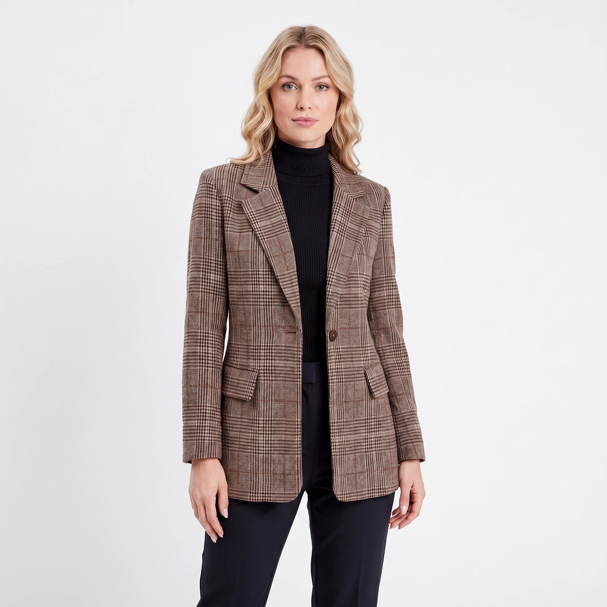 Check Longline Blazer for Women