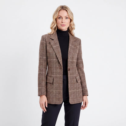 Check Longline Blazer for Women