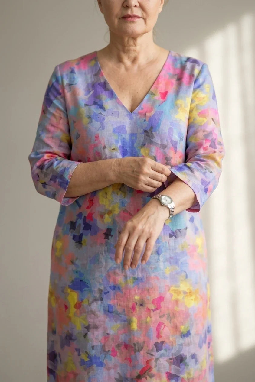Benson | Abstract Floral Midi Dress — variant_front