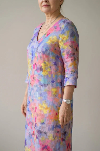 Benson | Abstract Floral Midi Dress — variant_front
