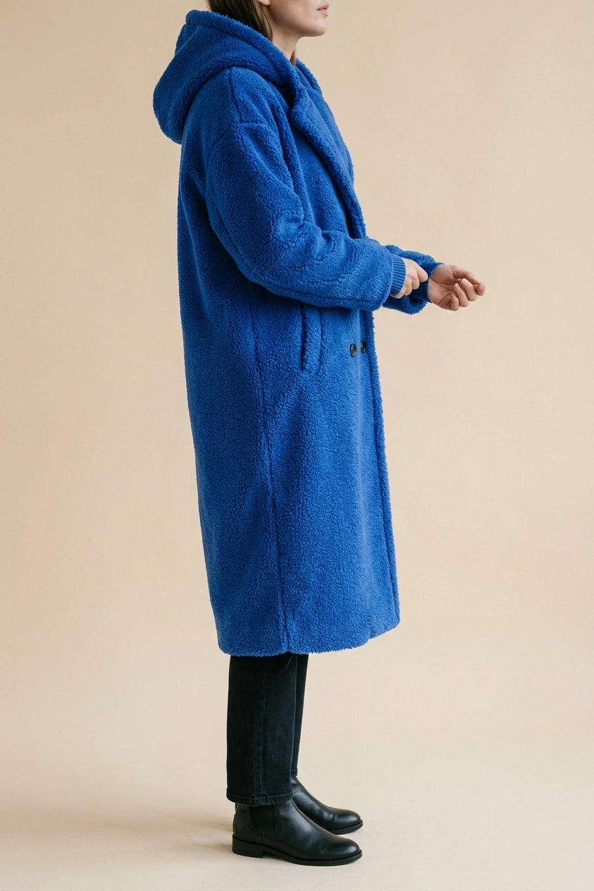 Women's Teddy Fleece Hooded Jacket in Oversized Fit — variant_front