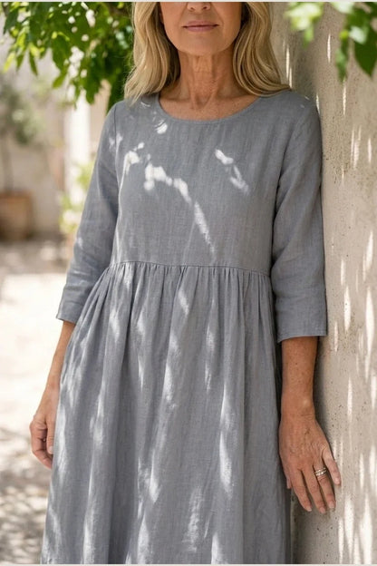 Beatrice | Three Quarter Sleeve Midi Dress — variant_front