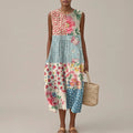 Loose Fit Dress With Lightweight Fabric Sleeveless Midi