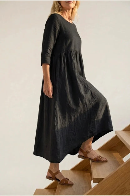 Beatrice | Three Quarter Sleeve Midi Dress — variant_front