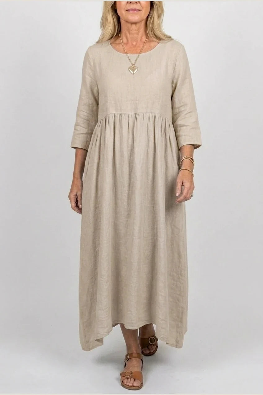 Beatrice | Three Quarter Sleeve Midi Dress — variant_front