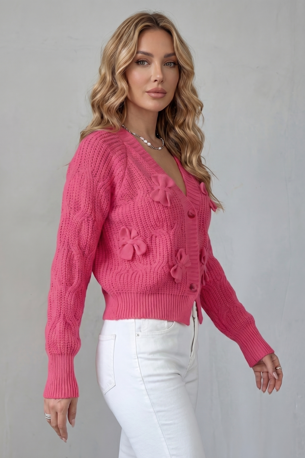 Bellavira – Bow knit texture – Cardigan-10757700747607-OLVIA ROSE LONDON