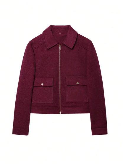 Women's Vintage Stand Collar Wool Coat – Rowena
