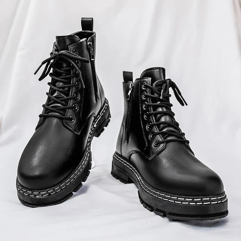 Men's Patent Leather Motorcycle Boots – Torvane