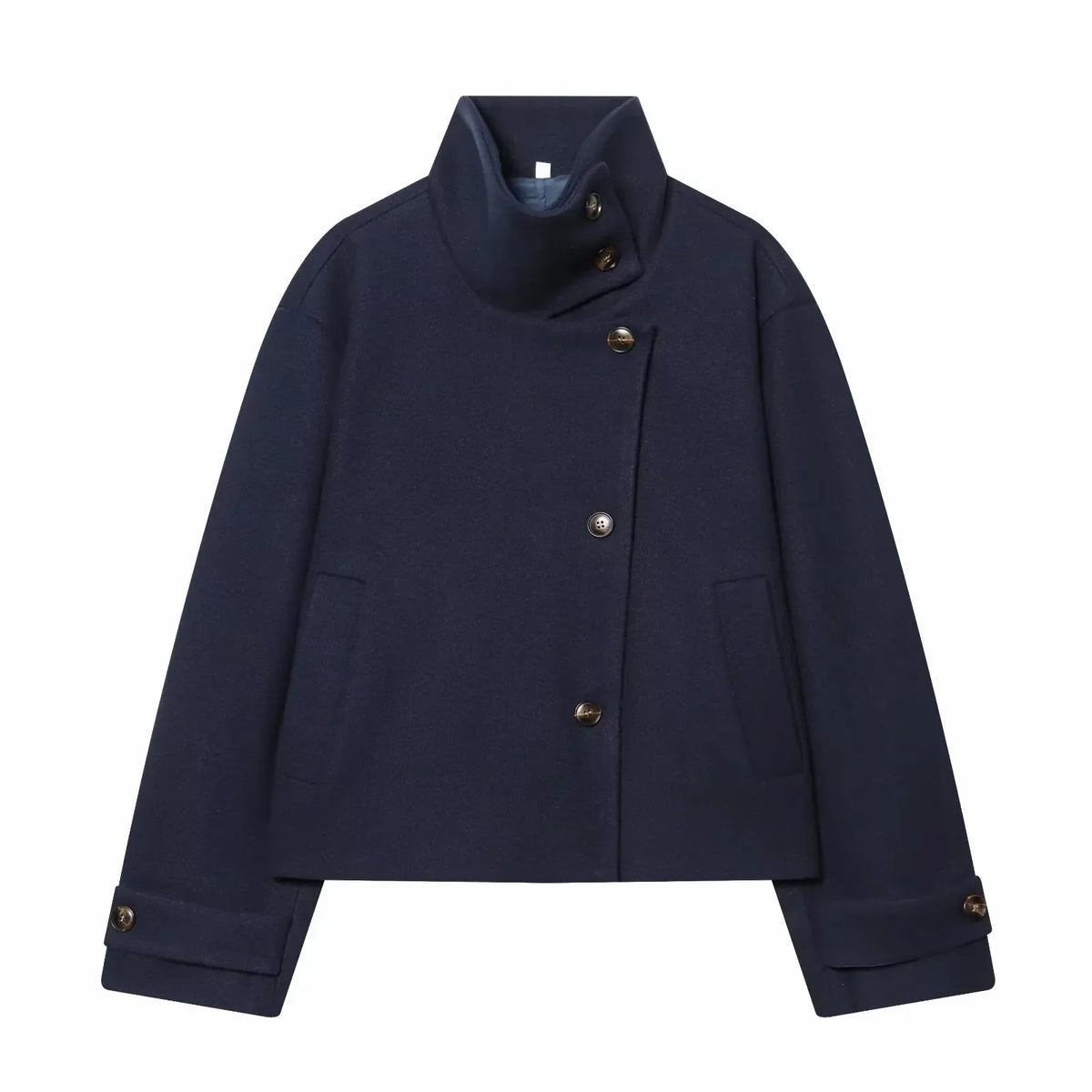 Women's Vintage Stand Collar Wool Coat – Rowena